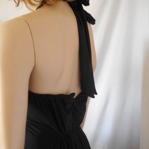 New BCBG PARIS Black Gown Halter Maxi Dress Sz 6 - Picture 5 of 7